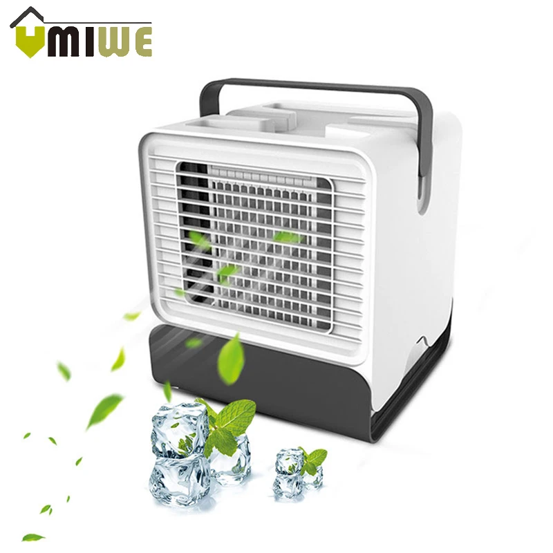 Compact Evaporative Cooler Air Humidifier Portable Air Conditioner 3 Wind Speed Desktop Air Conditioner Fan Personal Air Cooler 3-in-1 Air Conditioner Suitable for Home//Office
