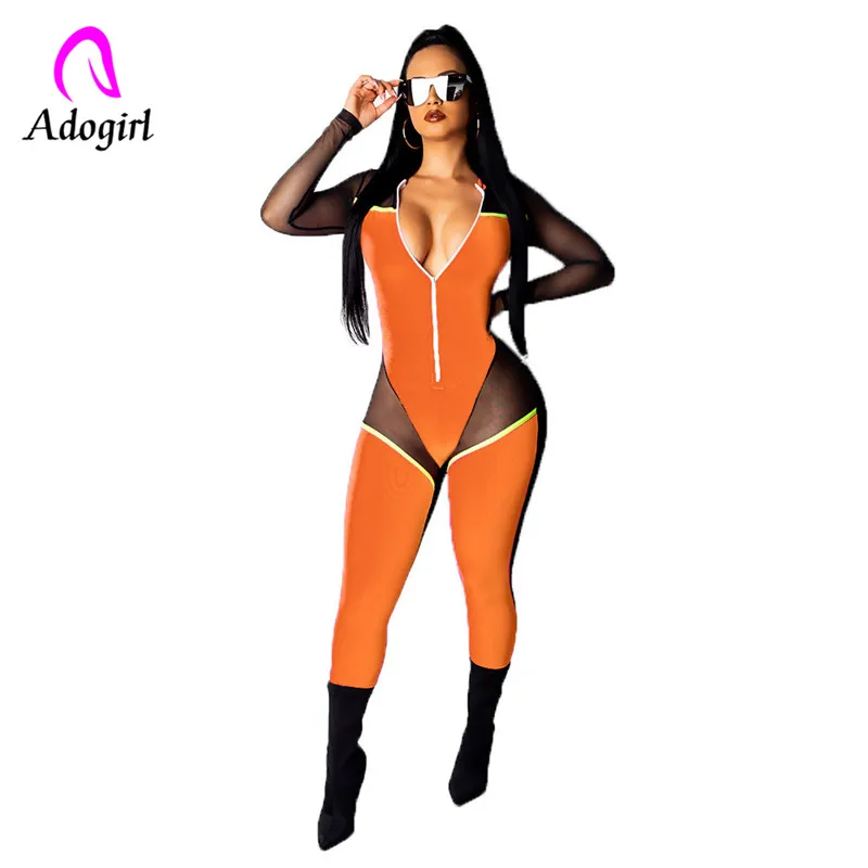 Женские Лоскутные Спортивные костюмы Adogirl с длинным рукавом сетчатые
