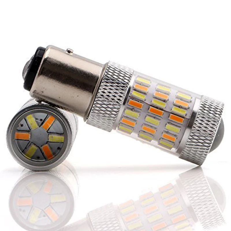 2 шт. 3157/3156/1157/1156/7440/7443 60SMD Двухцветные светодиодные Автомобильные дневные ходовые