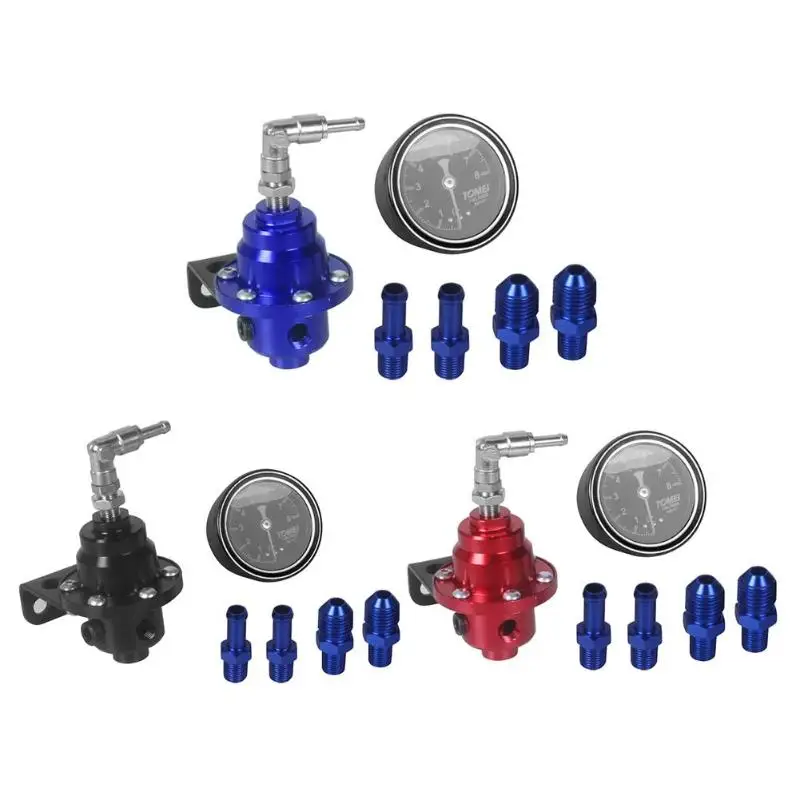 

Universal Car Fuel Pressure Regulator with kPa Oil Gauge Kit Speed Power Stable Fuel Pressure Increase Fuel Injection Quantity