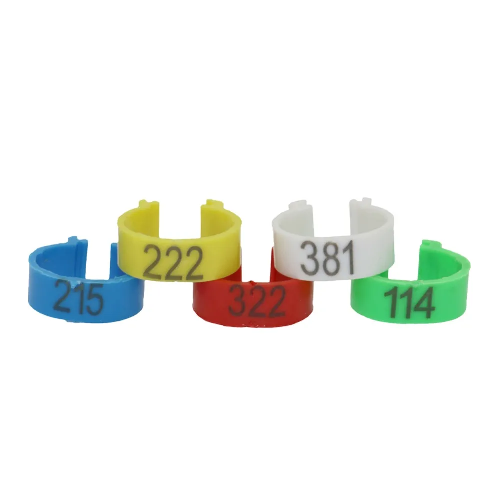 

500 Pcs/Lot Inner Diameter 1.6cm Chicken Digital Foot Ring Bayonet Identification Ring Opening NO.001-500 Quail Foot Ring