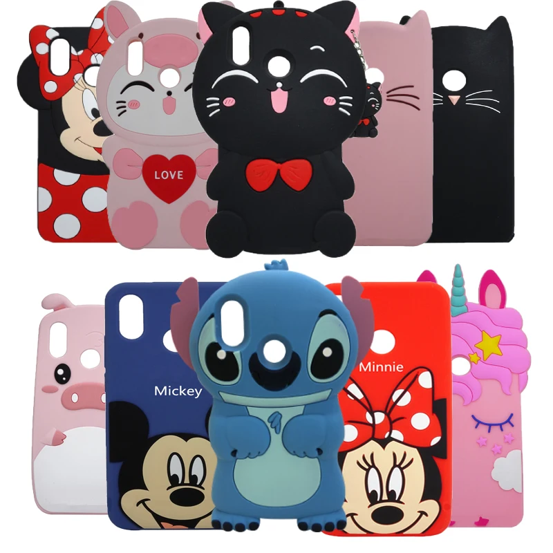 

For Huawei Y7 Prime 2019 Case Soft Silicone For Huawei Y7 Pro 2019 Cartoon Minnie Stitch Back Cover Cute Bag For Huawei Y7 2019