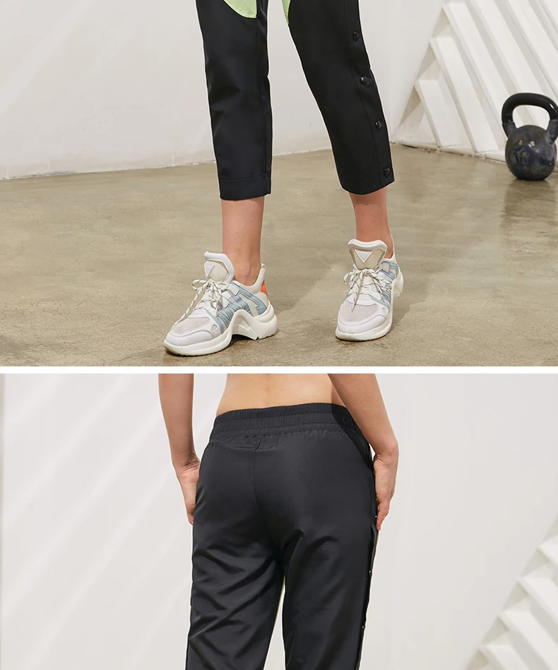 Vansydical спортивные брюки женские новые боковые съемные кнопки шить цвет свободные штаны для бега