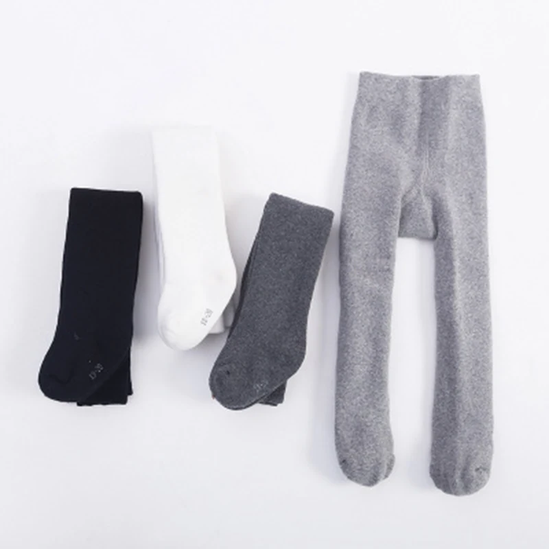 

High Quality 0-24m Baby 85% Cotton Warm Tight 3 Color Gray White Black Kid stockings Panjtyhose