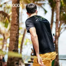 SIMWOOD, летняя новинка, хлопок, футболка для мужчин, модная, с буквенным принтом, тонкая, дышащая футболка, высокое качество, топы для отдыха 190307