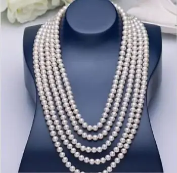 

classic AAA 8-9mm natural white pearl necklace 100 inch