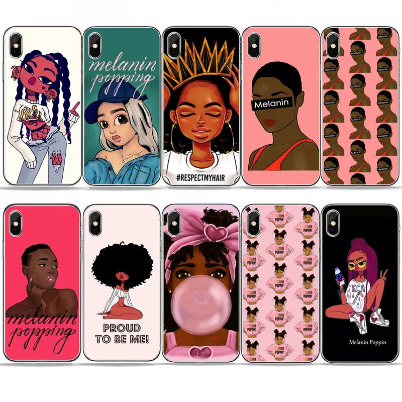 

Black Girl Magic rock Melanin Poppin Queen Case For huawei P8 P9 P10 plus Soft TPU Silicone Phone Cover For honor 10 lite case