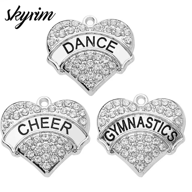 

Skyrim Clean Crystal Heart Charms Cheer/Dance/Gymnastics Pendants For DIY Jewelry Necklace/Bracelet Making Women/Girl Gift