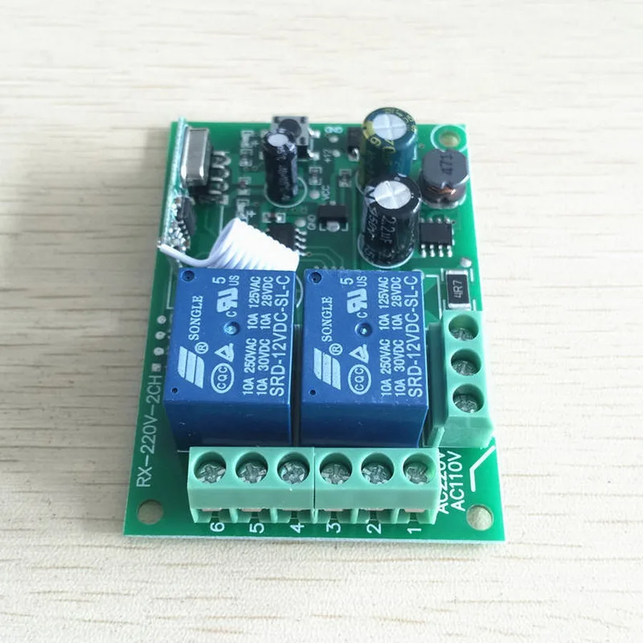 dhl-or-fedex-50pcs-433Mhz-Universal-Wireless-Remote-Control-Switch-AC-250V-110V-220V-2CH-Relay (3)