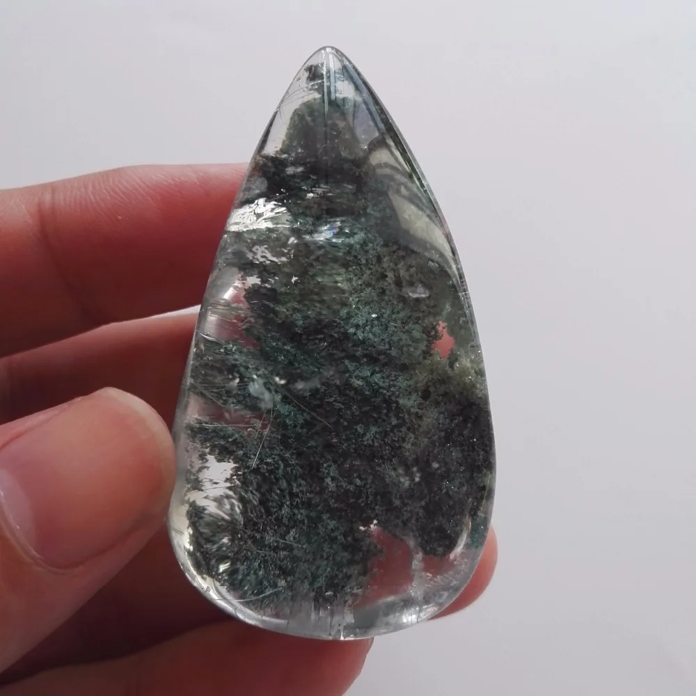 Natural Clear Green Phantom Quartz Crystal Quartz Pendant Quartz