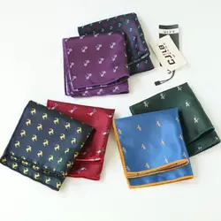 2019 для мужчин's бизнес повседневное квадратные карманы Свадебные Hankies карман носовой платок платки из полиэстера тканые животный узор Hanky