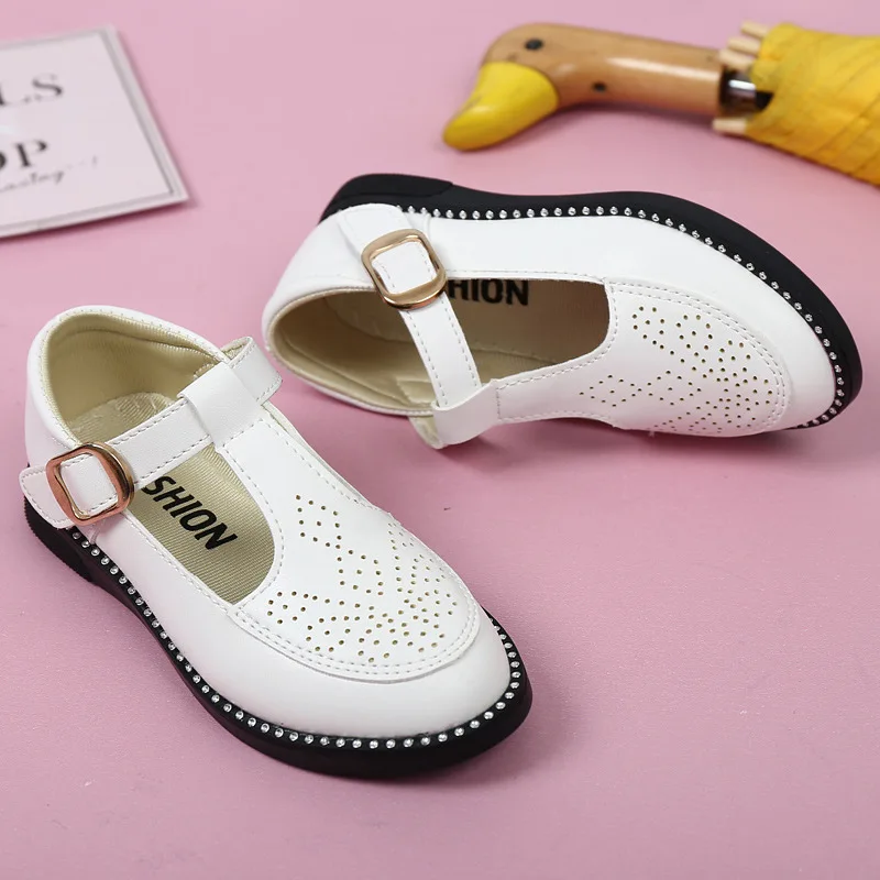 2019 Children's Shoes for Girls PU Leather Single Shoes Summer Hollow Out Sandals Kids Princesses Casual Shoes School Sneakers