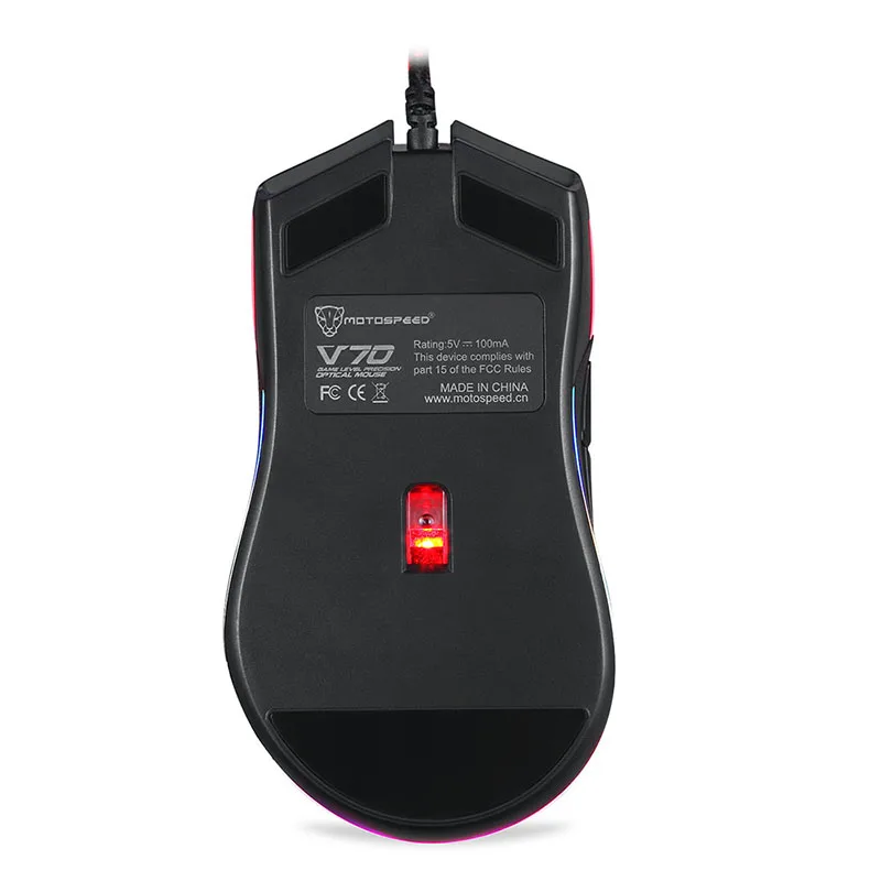 Motospeed V70 12000DPI оптическая RGB подсветка эргономичная геймерская мышь для ПК