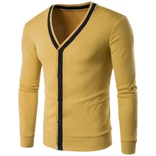 Стиль мужской свитер снизу мужской свитер с длинным рукавом v-образным вырезом кардиган