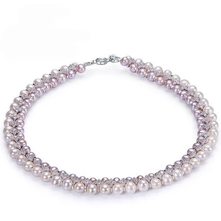 2016 Fashion Necklace Pearl Jewelry Natural Freshwater Pearl The Same With Yuanyuan Gao 925 Sterling Silver Jewelry For Women