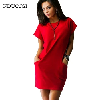 

Summer Woman Batwing Sleeve Dresses O Neck Roupas Casual Mini Shirts Bohemian Style Casua Dress Women Beach Dress Pockets S192