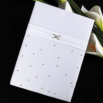 

White Color "Love Ever Lasting" Tri-folded Guest Signature Book