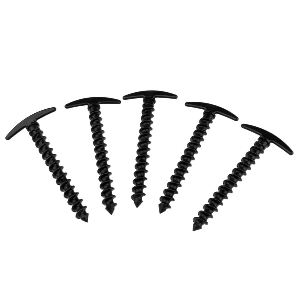 5pcs Plastic Stakes Small Tarp Stakes Tent Spikes for Sand Lawn Beach Blankets Compact Lightweight Tent Pegs