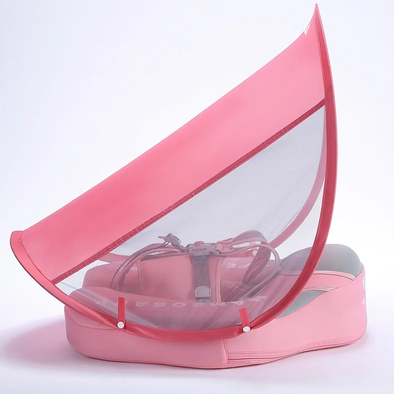Твердые не надувные безопасные аксессуары для плавания для детей, плавающие кольца для плавания, подходят для детей 0-2-3-6 лет - Цвет: 3D pink With canopy