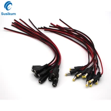 50 шт. 5,5x2,1 мм 12 В мужской+ 50 шт. Женский DC разъем питания разъем Соединительный кабель CCTV PSU Pigtail кабель Jack 12 В