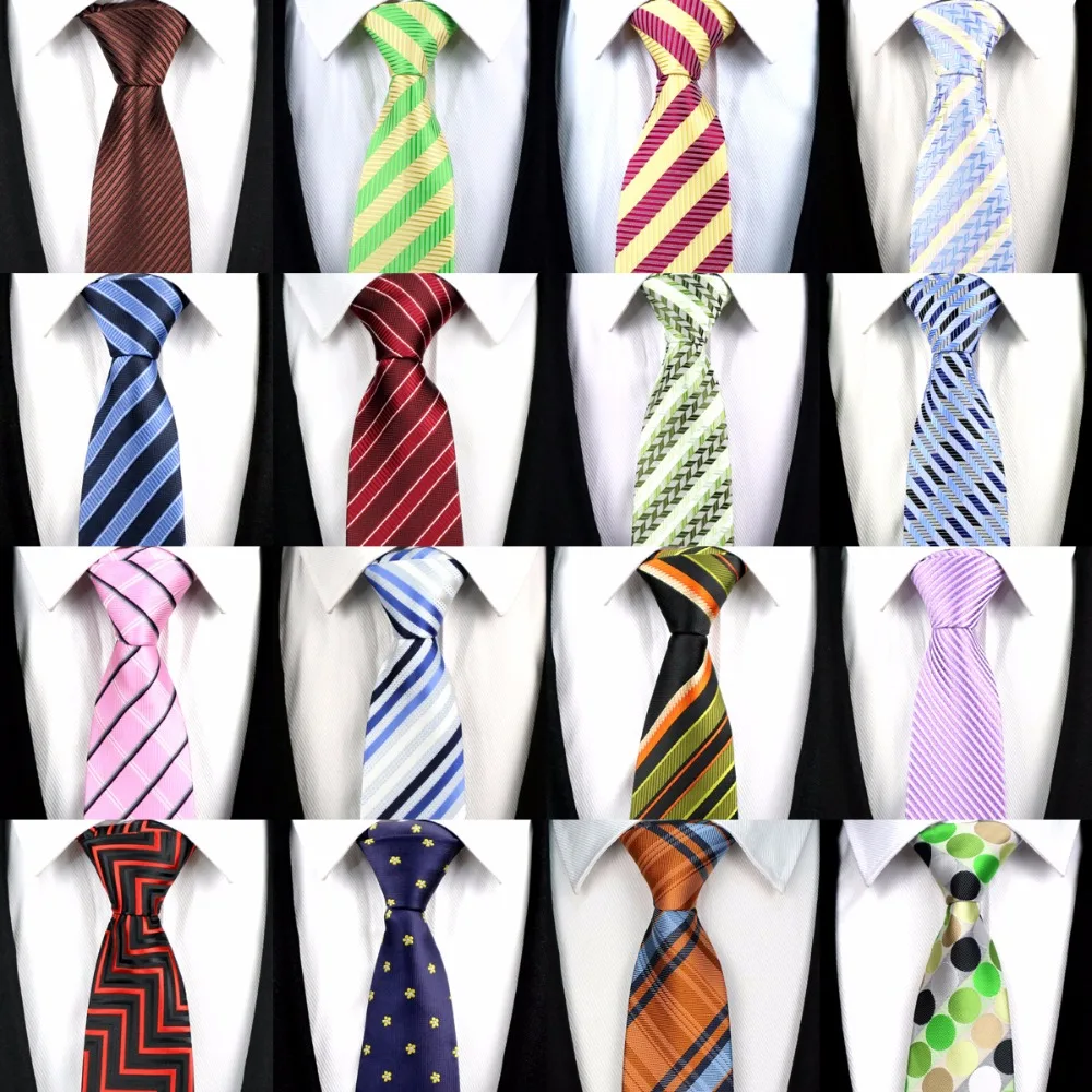 

XT183-198 Fashion Striped Tie Men's Plaid Ties 8 cm Necktie Blue Neck Tie For Formal Business Groom Wedding Party Accessory