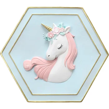 

Unicorn Mural Background Wall Hanger Animal Head Art Sculpture Wall Ornament Resin Craft Home Decorations R1125