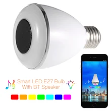 Inteligente Lâmpada LED Cor Da Lâmpada Inteligente com BT Speaker Android/IOS APP Telefone