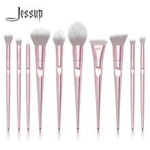 Jessup кисти, 10 шт., розовые кисти для макияжа, наборы, кисти для макияжа, косметические, красивые Румяна, пудра, основа, купольный карандаш