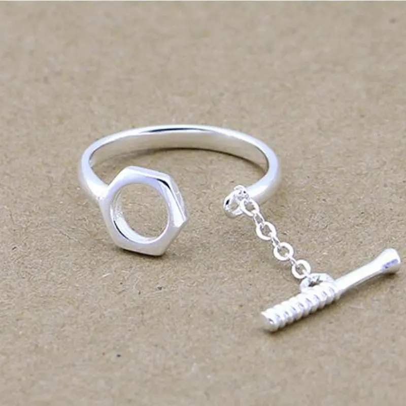 Anenjery индивидуальные 925 пробы серебряные геометрические Регулируемые кольца для ногтей для женщин ювелирные изделия anillos anel S-R303
