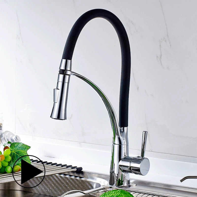 Fapully Kitchen Faucet Pull Out Black Chrome Finish Dual Sprayer Nozzle Cold Hot Water Mixer Faucet Torneira Cozinha Fapully Kitchen Faucet Pull Out Black Chrome Finish Dual Sprayer Nozzle Cold Hot Water Mixer Faucet Torneira Cozinha