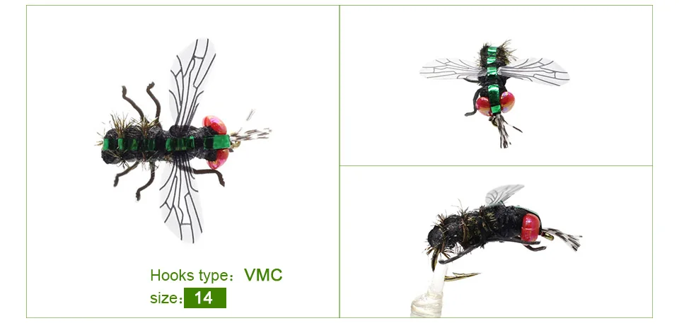 Набор мух для ловли нахлыстом, 12 шт., Реалистичная приманка для насекомых от комаров, приманка для форели, набор для ловли нахлыстом