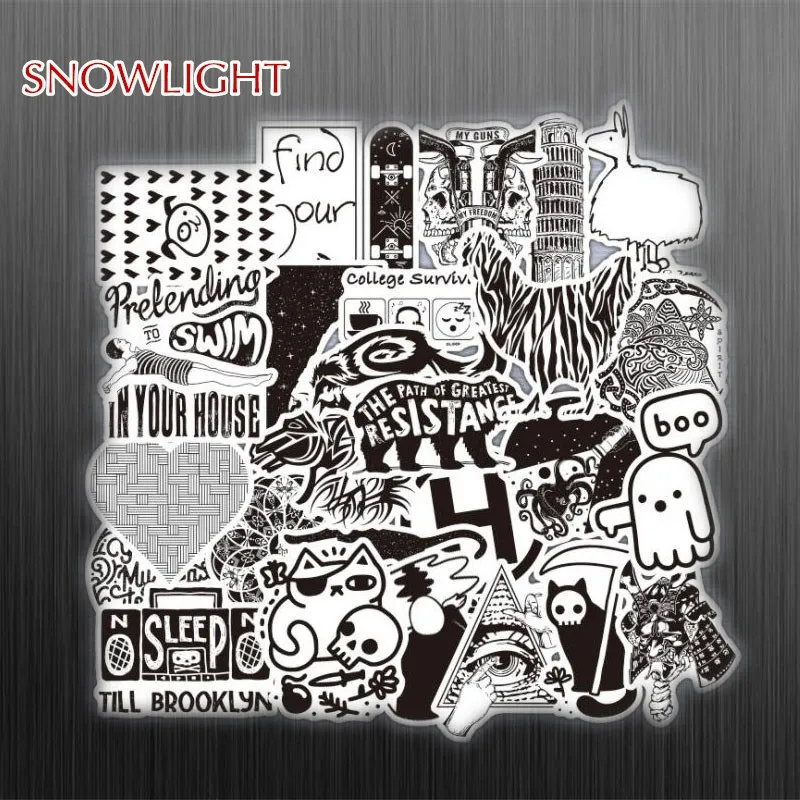 50Pcs/Set Fun Metal Graffiti Stickers For Luggage Laptop Skateboard Bicycle Motorcycle Car Styling Decals Waterproof Sticker