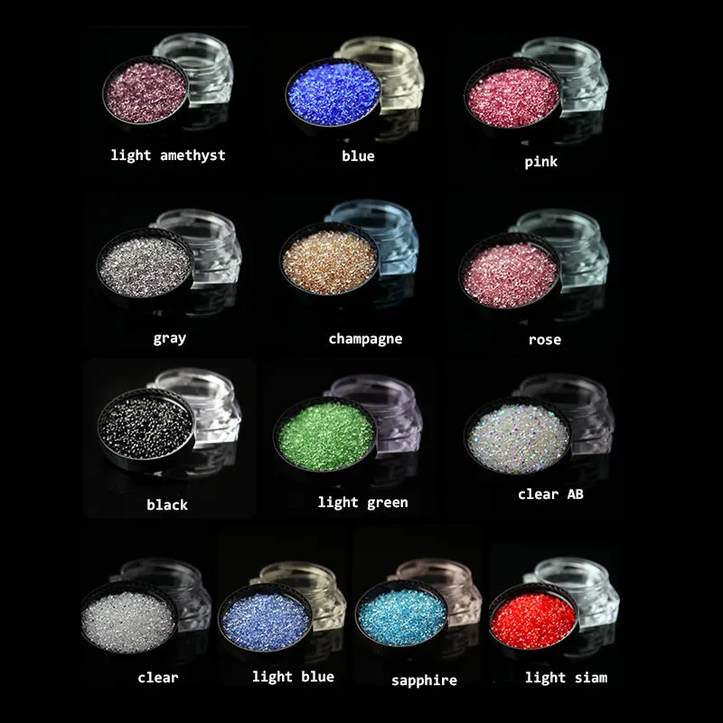 Top Quality 1.1mm Clear/Clear AB New Crystal Pixie For 3D Nail Glass Mini Nail Rhinestones Decoration DIY ,1440pcs/pack