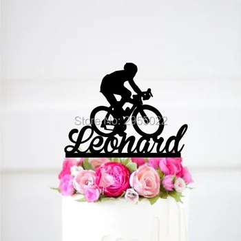 

Road Bike with name Cake Topper, Male Cyclist, Cyclist Birthday Cake Topper, Athlete Cake Topper,