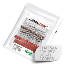 100 шт.) 1N4754A 1N4754 мощный зенеровский диод 1 Вт 39 в DO-41(DO-204AL) осевой 1 Вт 39 Вольт в 1N 4754A IN4754A