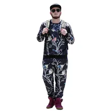 Лидер продаж, комплект из 2 предметов, мужские и женские повседневные спортивные костюмы, 3D принт, птица, цветы, модные толстовки с капюшоном+ штаны, толстовка, спортивный костюм 7XL