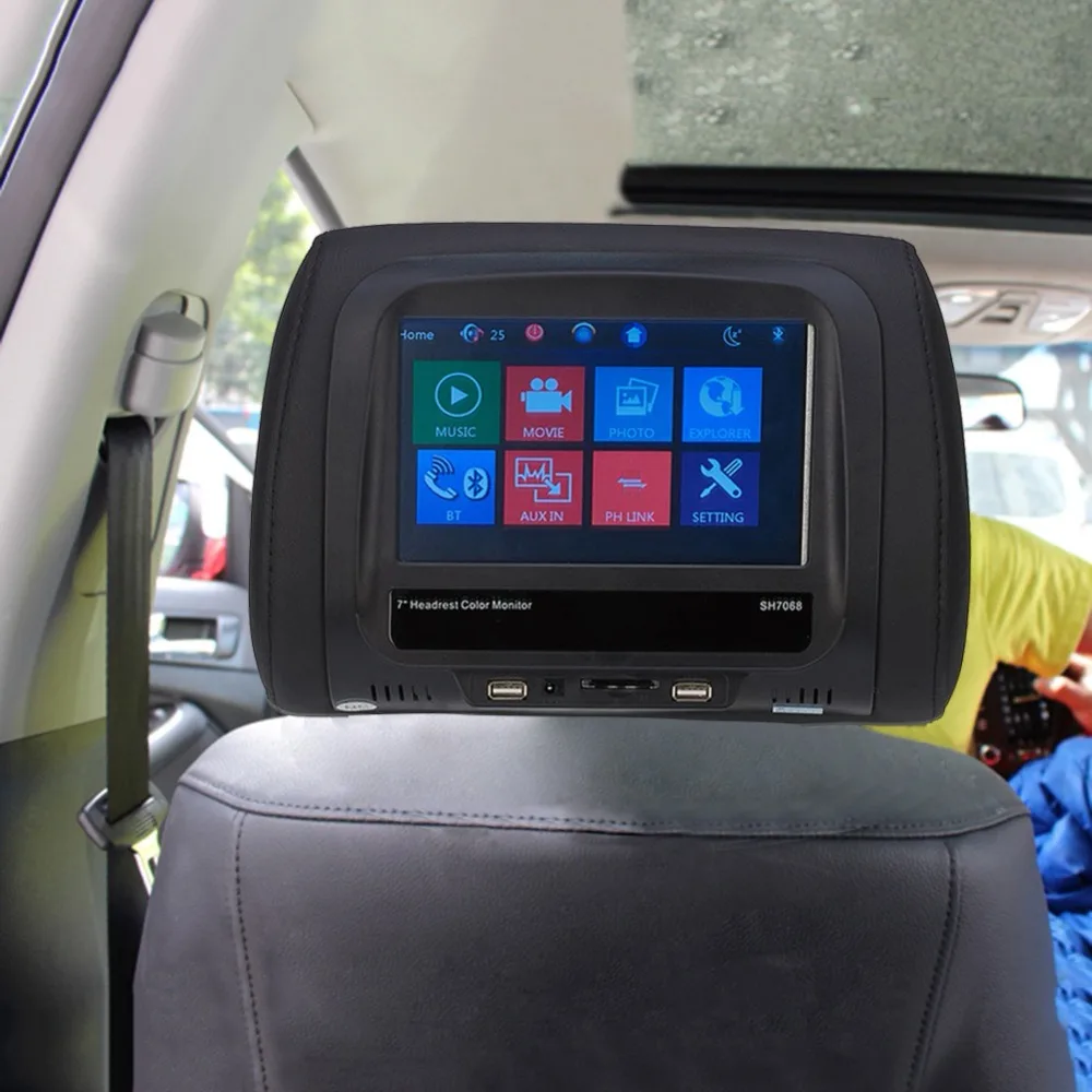 

Car Headrest Monitor MP5 Player USB/SD/FM/Game Car 800*480 Resolution Screen Audio Video Radio Stereo Remote Control