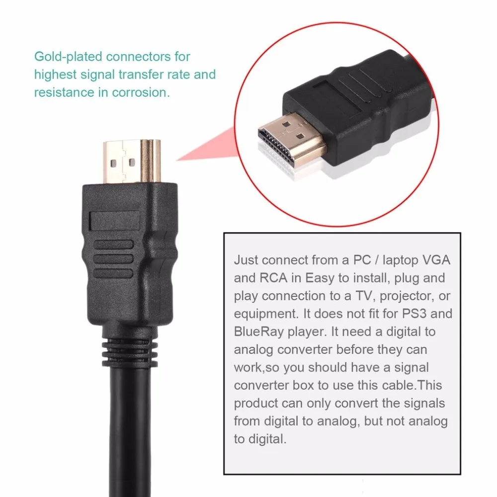 1 5 м HD 1080P HDMI к 5RCA папа мужчине Видео Аудио кабель конвертер адаптер для HDTV DVD и