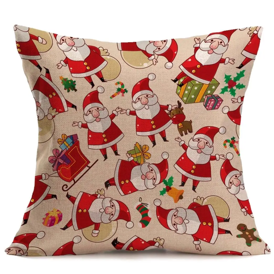

43X43cm Vintage Christmas Cartoon Bed Home Decoration Festival Cushion (Santa Claus)