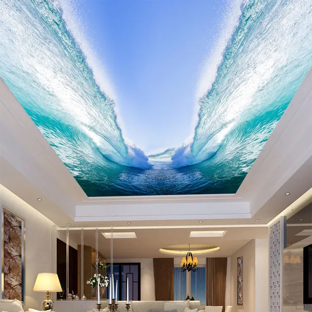Custom Elke Maat 3D Muurschildering Wallpaper Zeewater Enorme Golven ... Custom Elke Maat 3D Muurschildering Wallpaper Zeewater Enorme Golven ...