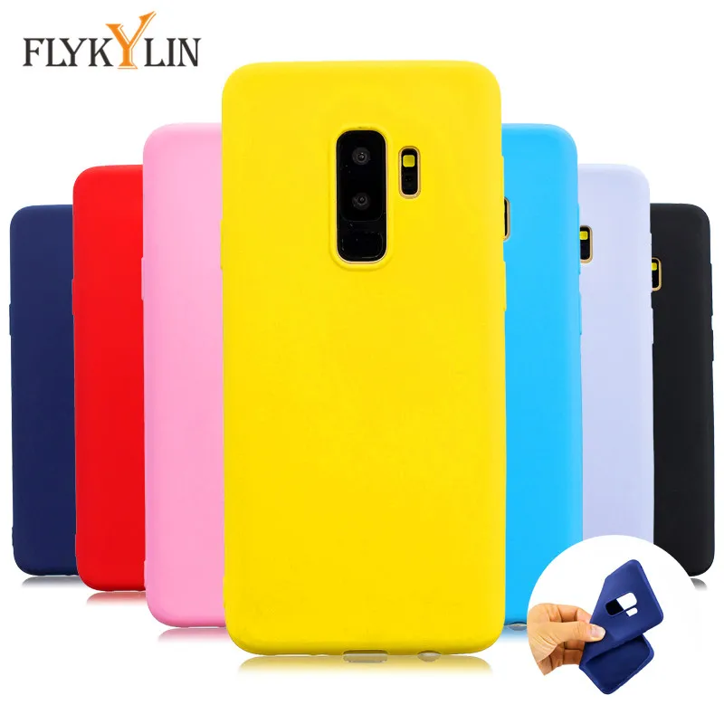 

FLYKYLIN Plain Candy Color Soft TPU Phone Case For Samsung Galaxy S9 Plus Cases For Samsung S7 S7 Edge S8 S9 S8 Plus Back Cover