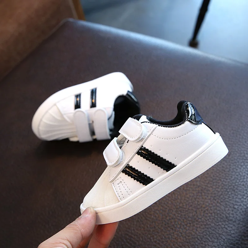 New Toddler Shoes Fashion White Boys & Girls Shell Shoes Little Kids Sneakers Sports Soft Bottom For Baby Size 21-30