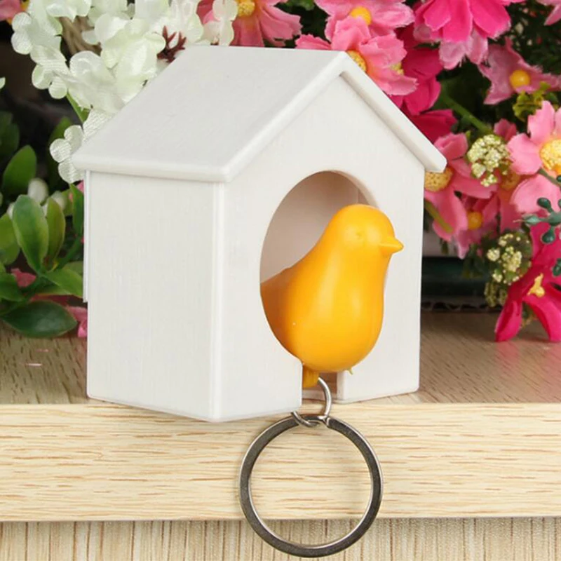 

1pcs / lot Cute Sparrow Birds Hanging Wall Nest Necklace Cute Keychain