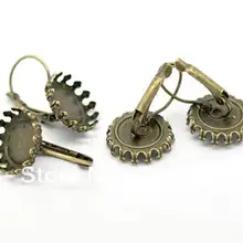 500 шт/партия бронзовая серьга с короной клипсы подходят для 15мм-сережек, основа для серег, серьги пустые