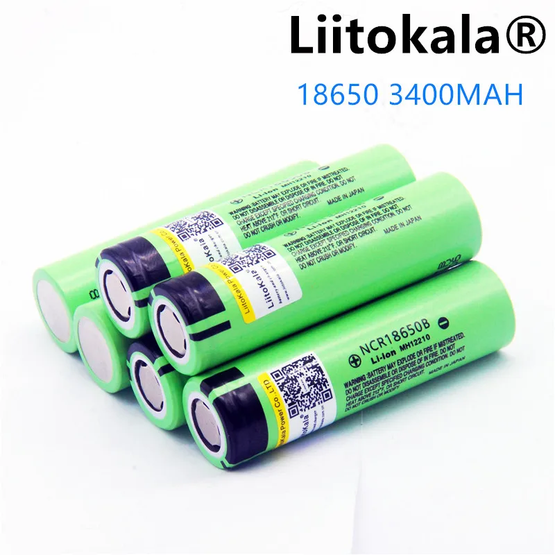 Liitokala lii-34B 18650 3400 мА/ч, nueva NCR18650 3400 34B после одного сеанса зарядки, литий-ионный аккумулятор 18650 3400 мАч