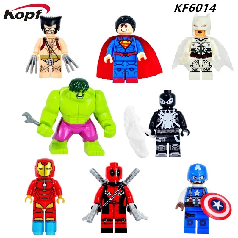 

20Pcs Super Heroes Iron Man Spiderman Spider-Man Wolverine Captain America Bricks Building Blocks Children Gift Toys KF6014