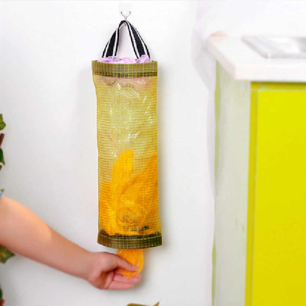 Кухонный Органайзер из пластика шкаф подвесной мешок висячий прозрачный сетчатый мешок для кухонного мусора сумка для хранения Домашний продуктовый мешок держатель