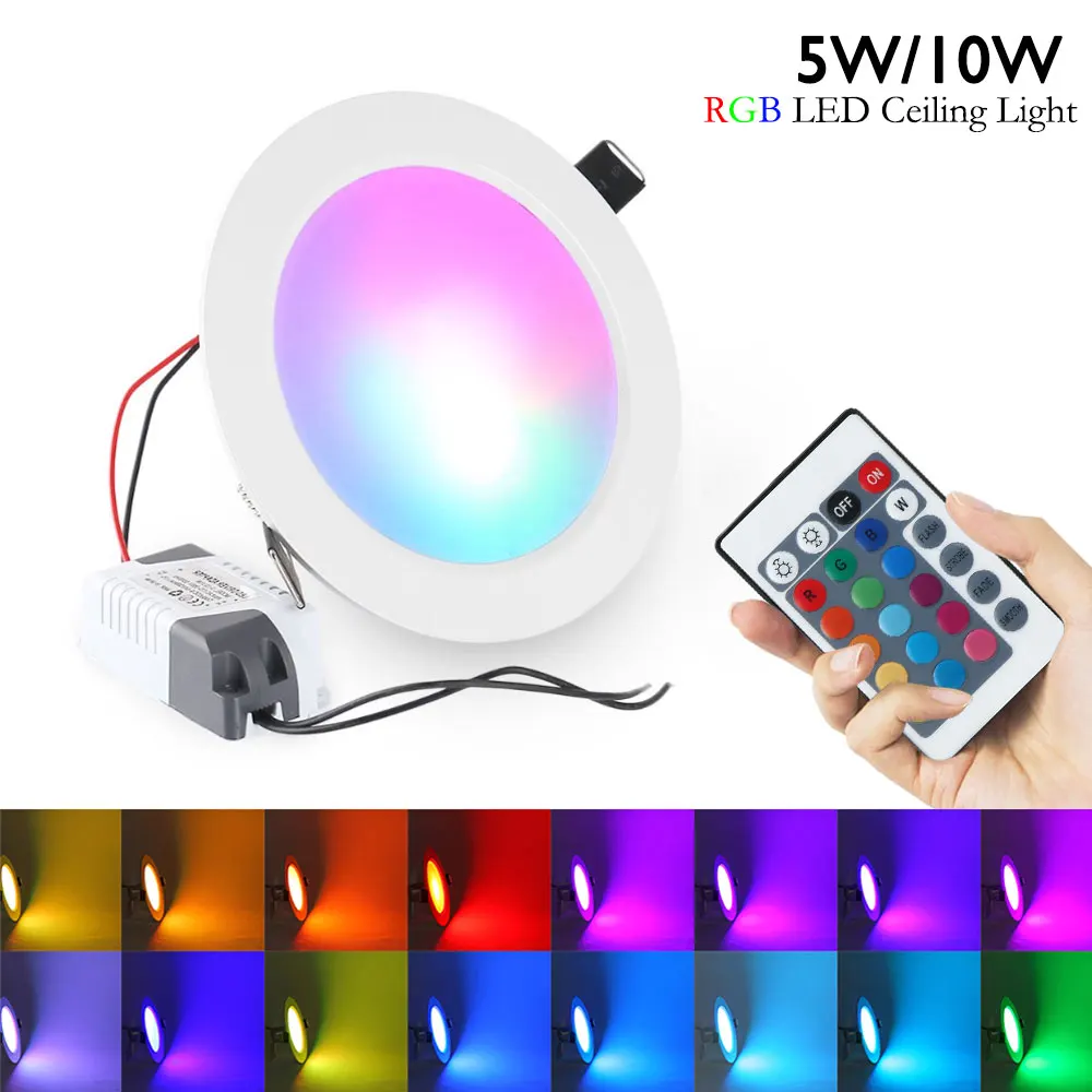 5 шт./лот Вт 10 RGB светодиодный потолочный светильник белый корпус встраиваемые