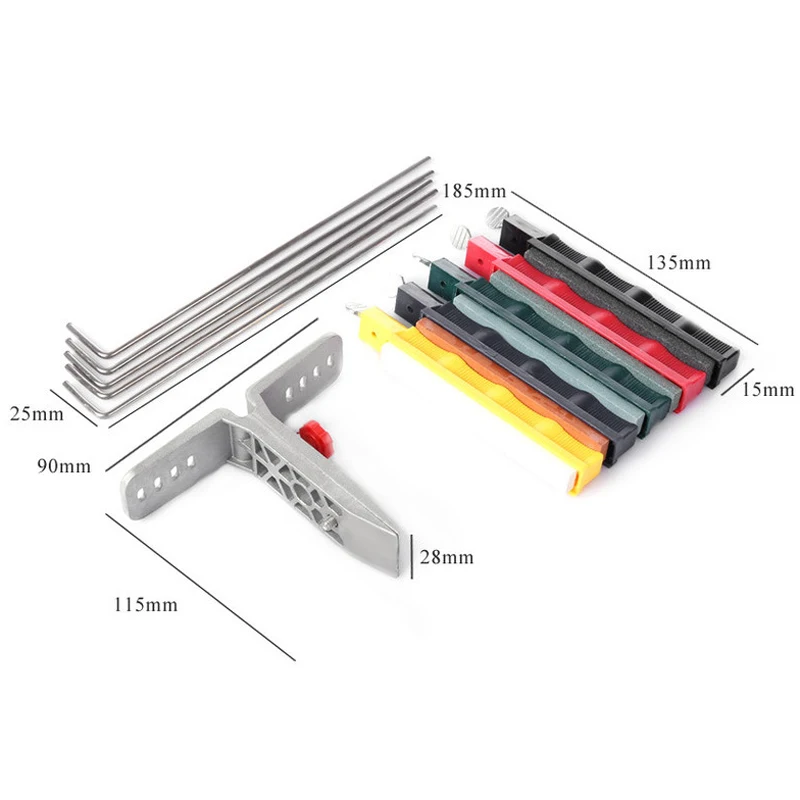 UPORS Ножи точилка профессиональная заточка Системы с 5 точильный камень версии и ящик для хранения Портативный Кухня Ножи точилка комплект