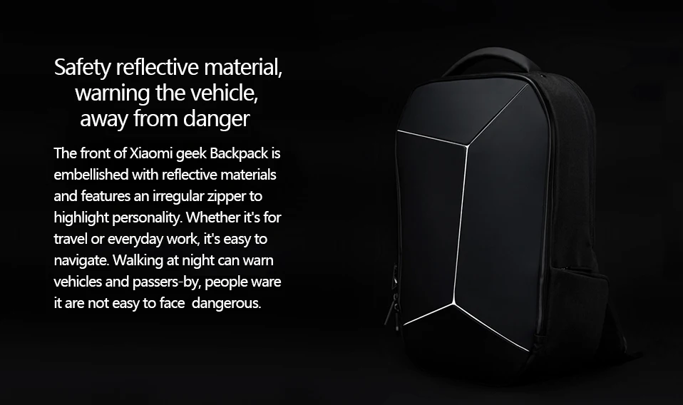 Xiaomi Geek треугольный рюкзак водонепроницаемый ноутбук на молнии дизайн геометрический большой размер сумки Новинка для школы бизнес путешествия